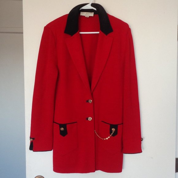 St. John Jackets & Coats St John Collection Marie Gray Red Blazer